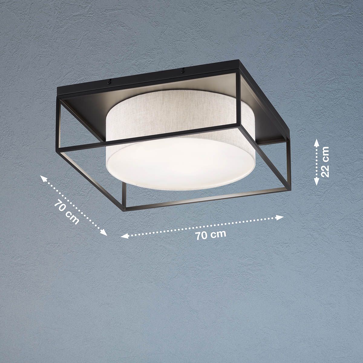 Lampadari & plafoniere: Deckenleuchte, Stoffschirm, Ring, Beige – Nuovo (secondo la descrizione) da Kreuzlingen venduto da Smart-Light 1