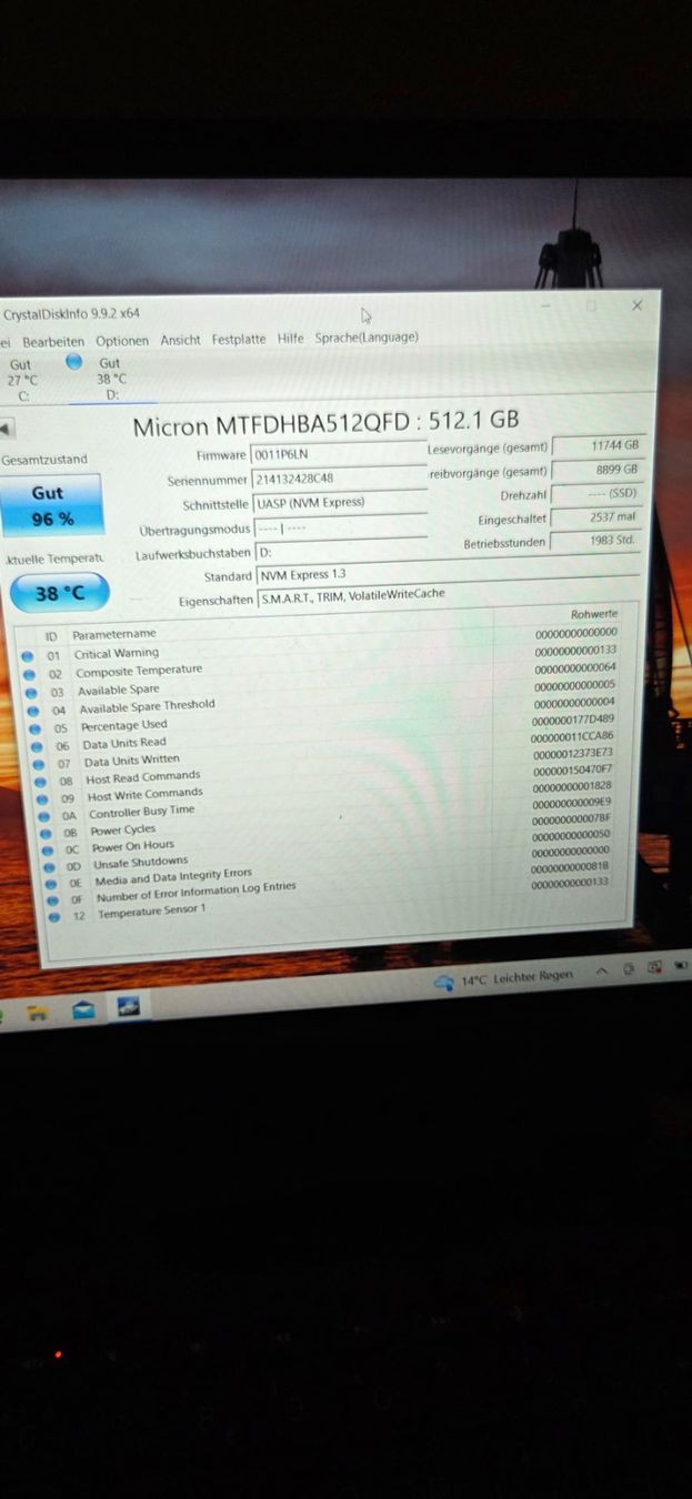 Dischi rigidi: Micron 512GB SSD NVMe – Usato da Zihlschlacht venduto da vogelgrip 2