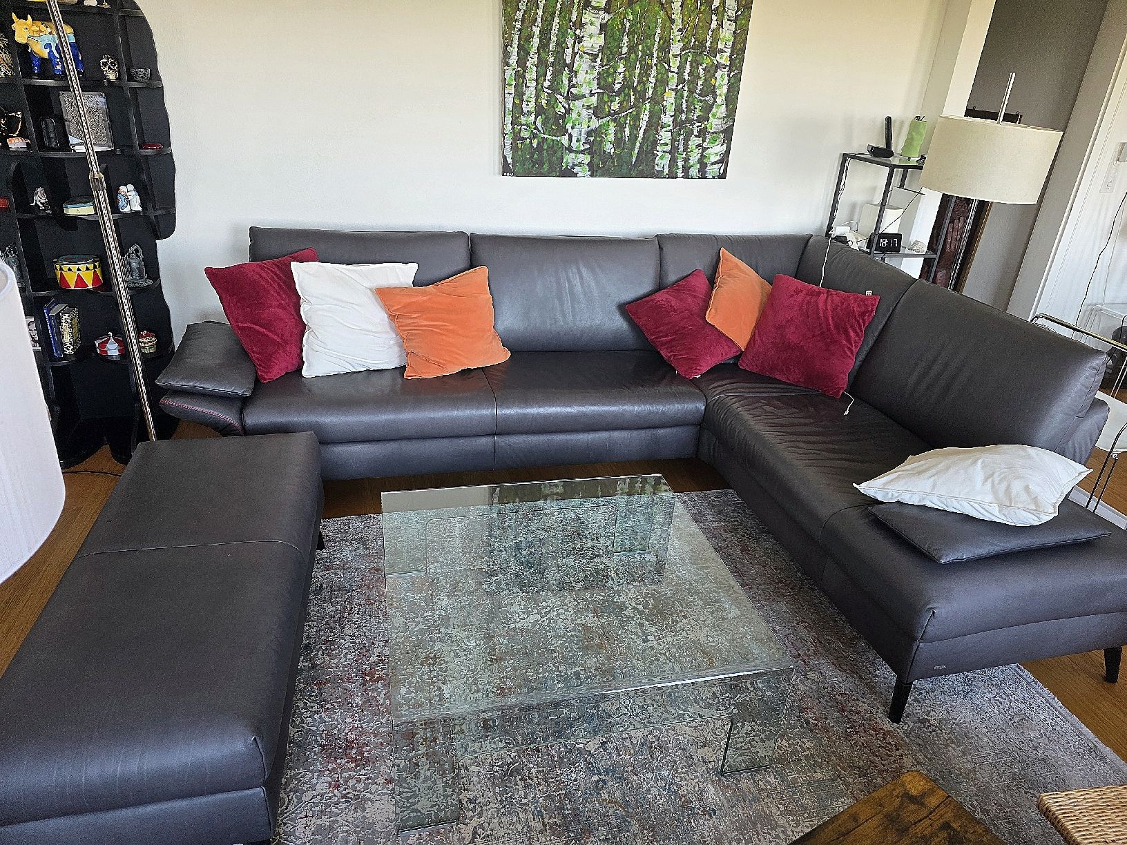Sofas: Eckpolstergruppe Echtleder anthrazit – Gebraucht aus Basel von hummel03
