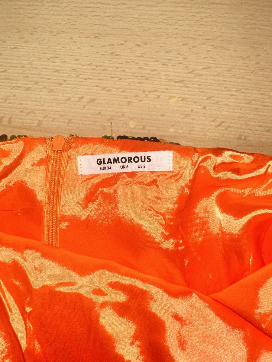 Vestiti: Orange Pailletten-Kleid, Grösse 34 – Nuovo (secondo la descrizione) da Lampenberg venduto da Graziella_ 1