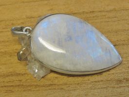 Großer Vintage Anhänger Silber 925 Mondstein Tropfen