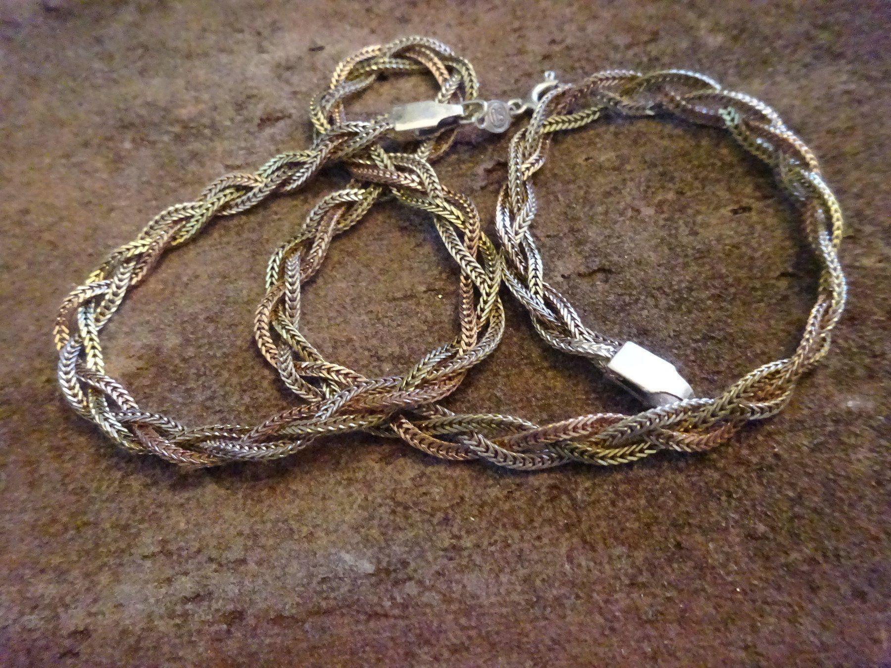 Catenine: Kette Flachpanzer Tricolor / 925 Silber – Usato da Esslingen venduto da FetteSchnecke 3