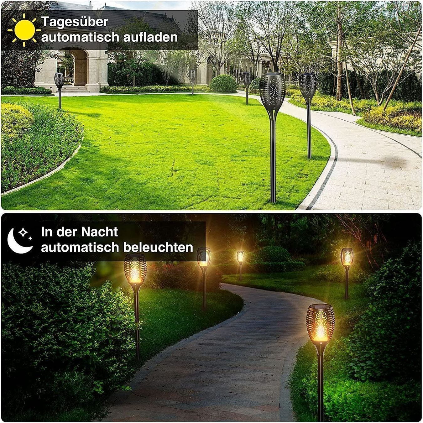 Lampade: Solarleuchte Flammenlicht Gartenfackeln – Nuovo (secondo la descrizione) da Thun venduto da Newnewshop 3