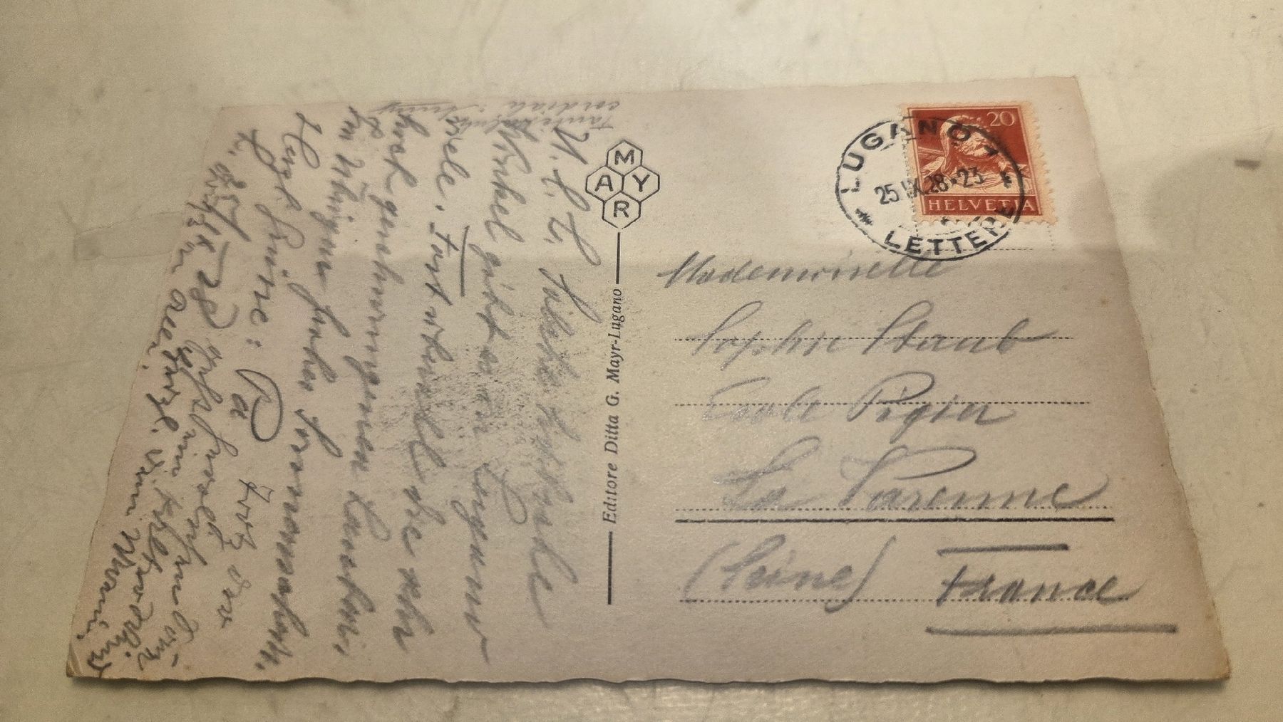 Cartoline postali: Foto Ansichtskarte  Lugano Via Pessina – Usato da Arni AG venduto da Moth68 1
