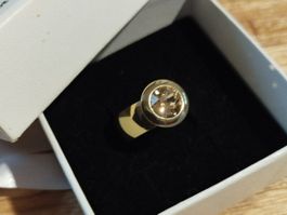Ring mit grossem Kristallstein, Grösse 56, schick!