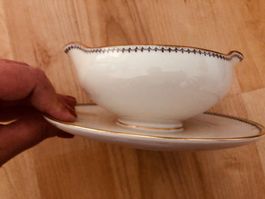 Klassische Sauciere mit Goldrand - Top Zustand!