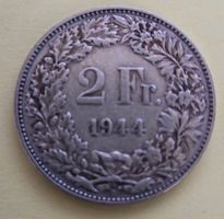 Silbermünze Helvetia 2 Fr. 1944