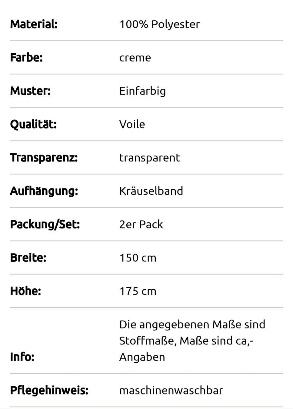 Vorhänge: Neu Gardinen einfarbig creme 2er Pack – Neu und originalverpackt aus Lachen SZ von missfranky85 2