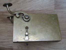 Antikes Türschloss mit Schlüssel  Messing