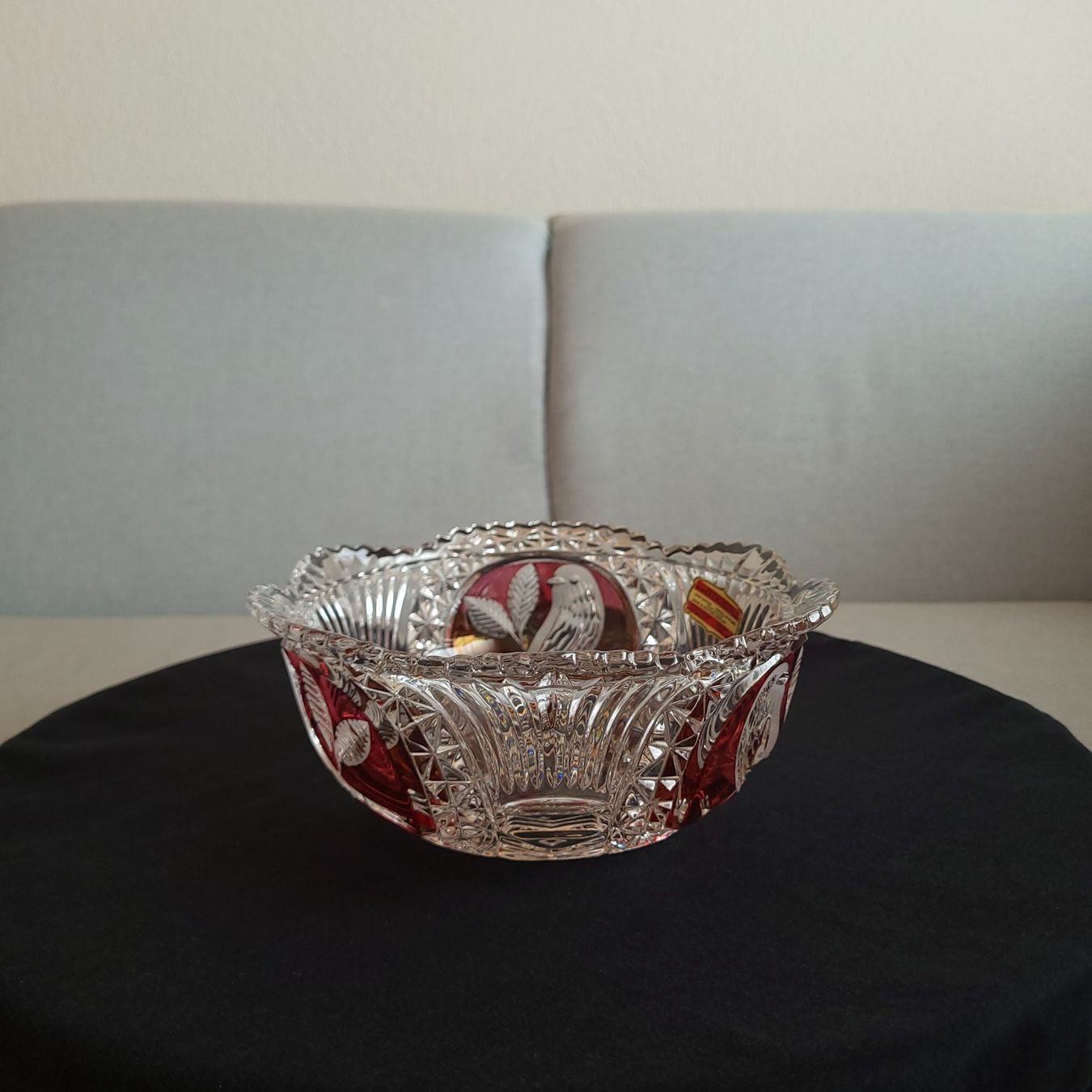 Schalen: 70er J.Deutschland/Hofbauer/Kristallschale Ruby Red Byrdes – Gebraucht aus Savièse von qm2710 7