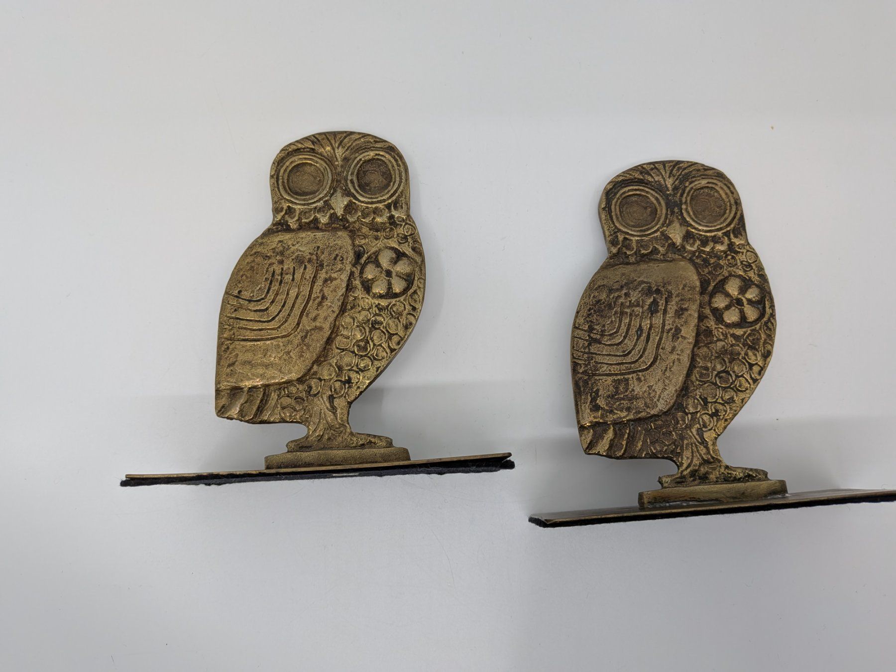 Statuette: 2 Steinlin Eulen Buchstützen aus Messing – Usato da Emmen venduto da magelan 2