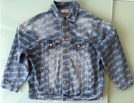 BALENCIAGA Monogram Denim Hemd Jacket GR. M 100% ORIGINAL