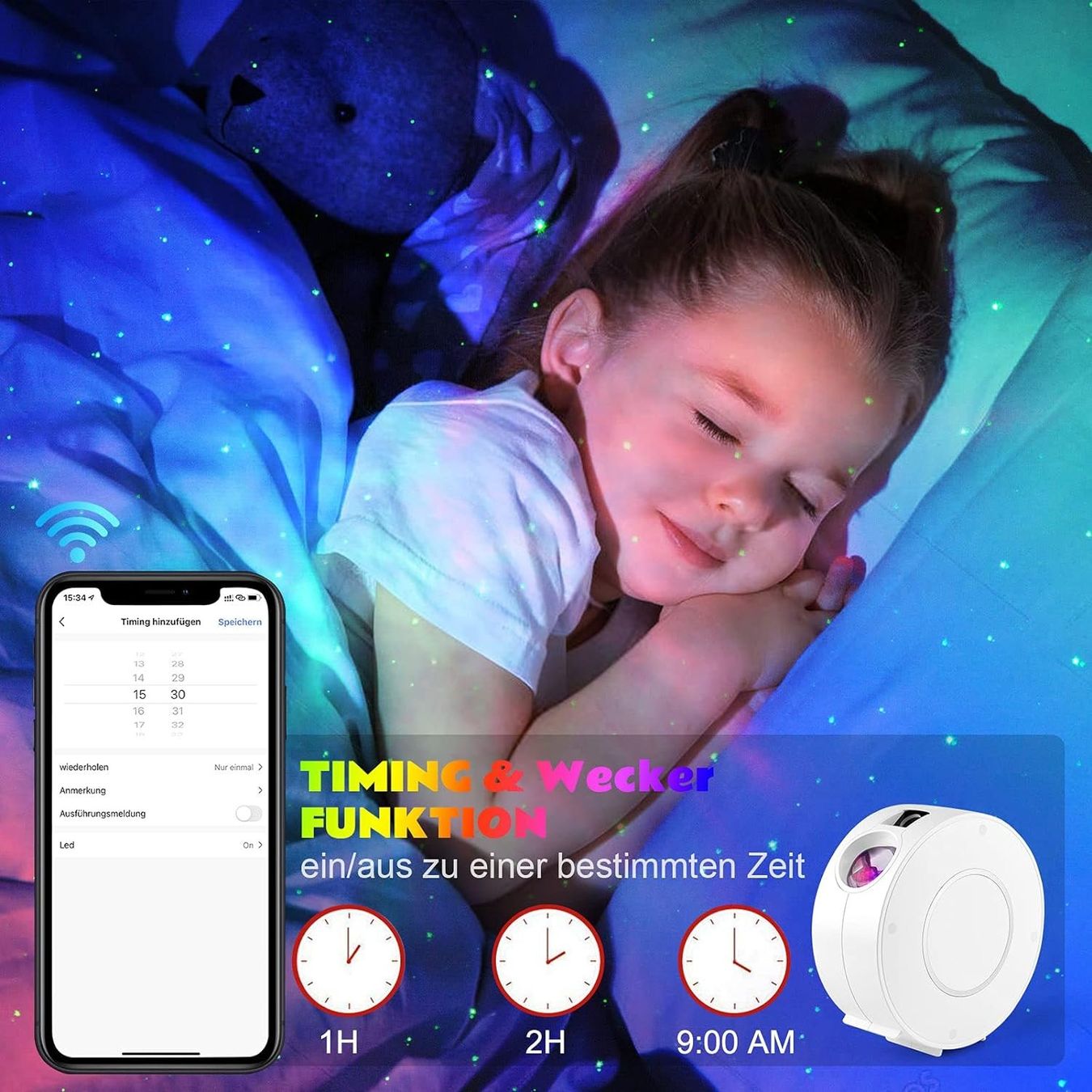 Lampade: Smart LED-Sternenhimmel Projektor mit 3D Galaxy – Nuovo e nell'imballaggio originale da Châtelaine venduto da topshop.switzerland 1
