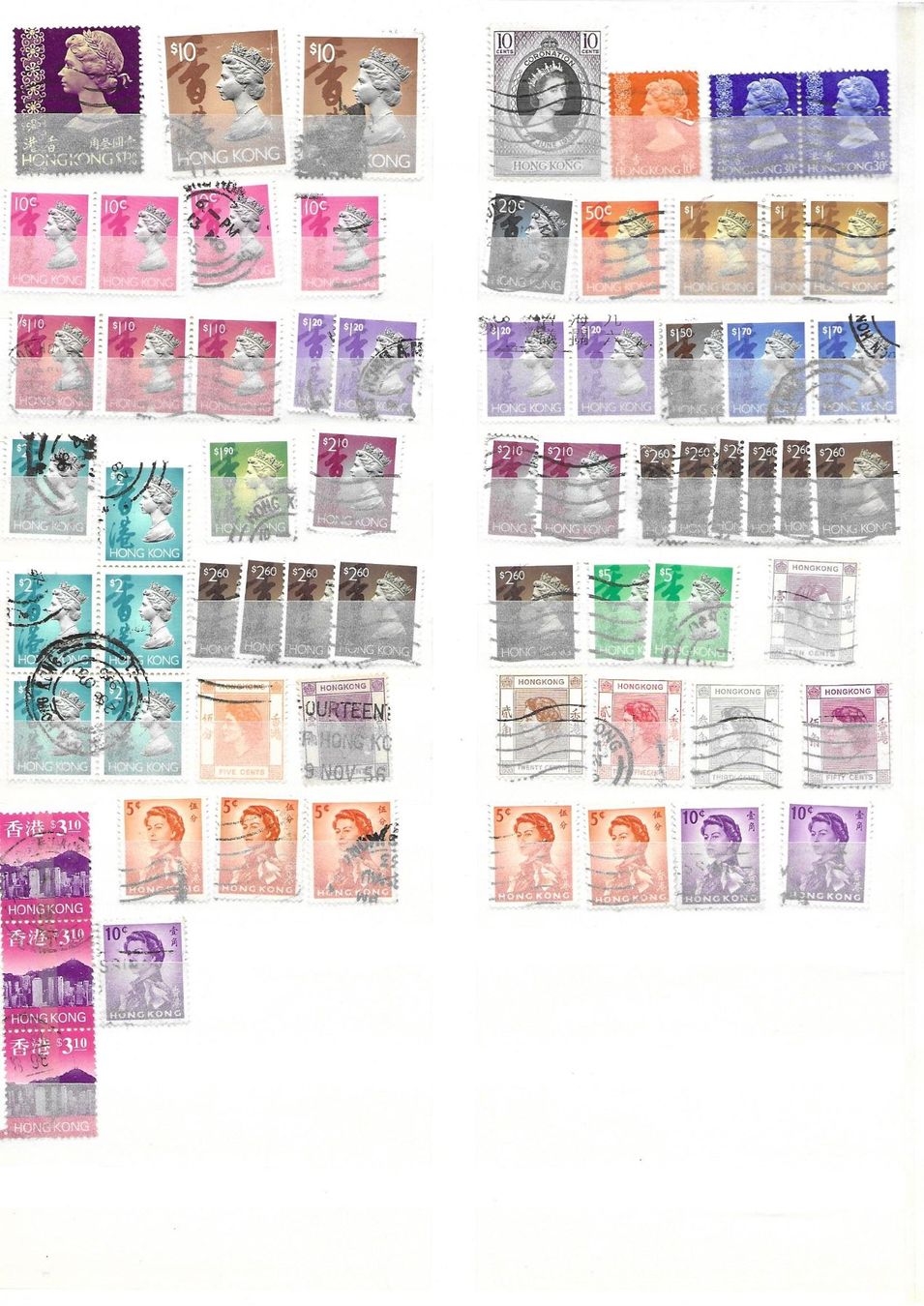 Tutti i francobolli: einige gestempelte Hongkong Briefmarken – Usato da Rheineck venduto da Erho19