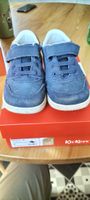 Kickers Sneakers Boys EU 25 Navy Blue Yellow Suede Shoes