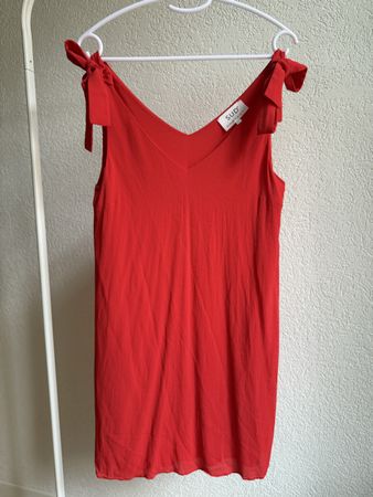 Robe d’été courte rouge viscose Sud Express, t.S/36