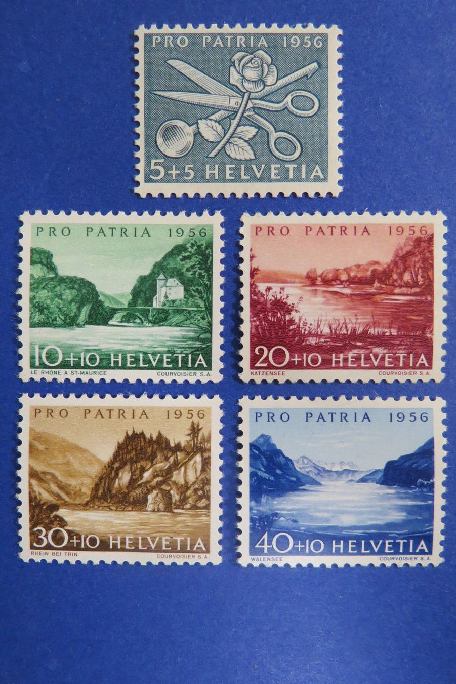 Tutti i francobolli: Serie Pro Patria 1956 postfrisch **, - SBK: 15.-. – Nuovo (secondo la descrizione) da Brunnen venduto da Kumari