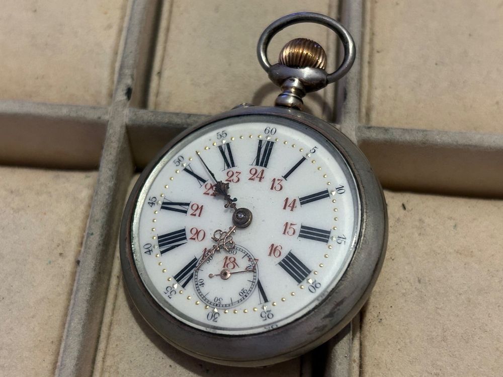 Montre De Poche Vintage Mécanique - Design Marteau Et Faucille En Relief, Or, Argent, Rouge - Cadeau Rétro - 6
