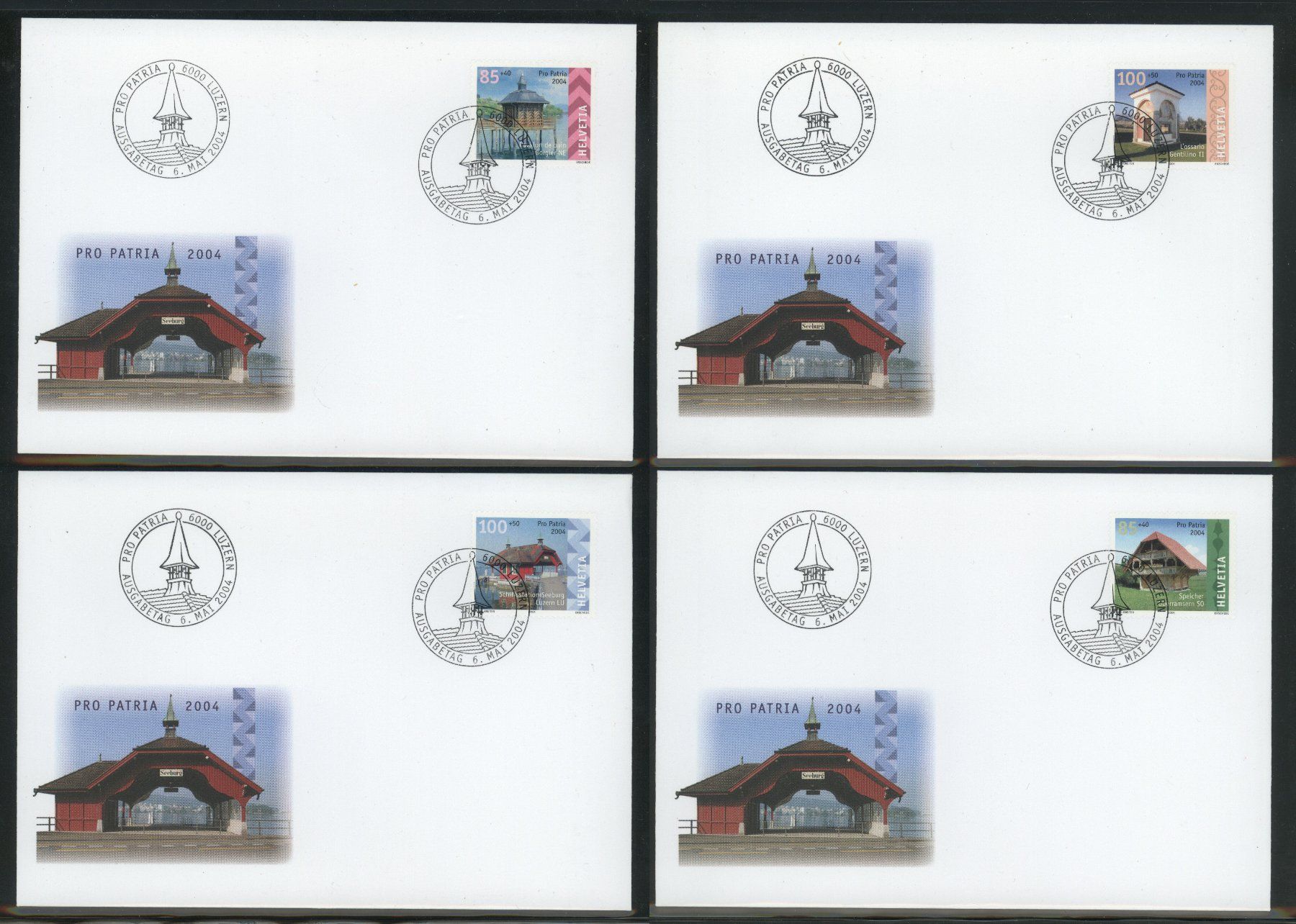 Alle Briefmarken: 2004, Pro Patria, FDC, Einzelmarken – Gebraucht aus Willisau von Vollstempel