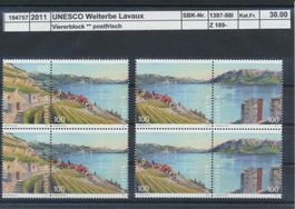 2011 Zusammendrucke, "Welterbe Lavaux", ** postfrisch