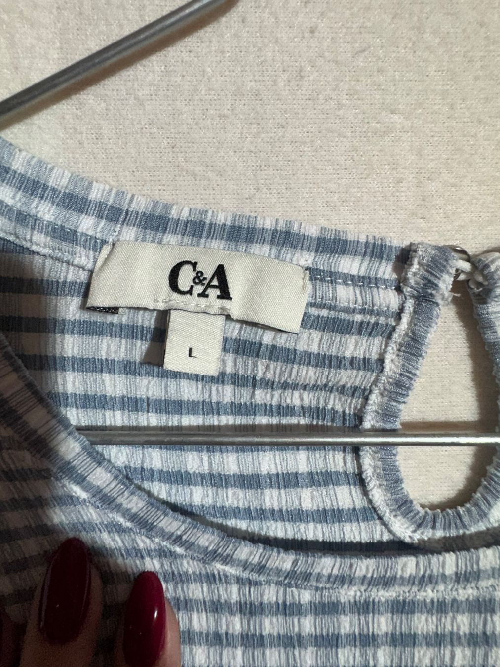C&A Camicette: Kariertes Oberteil mit Rüsche von C&A Gr. L – Usato da Grosswangen venduto da SALE_SALE_SALE 2