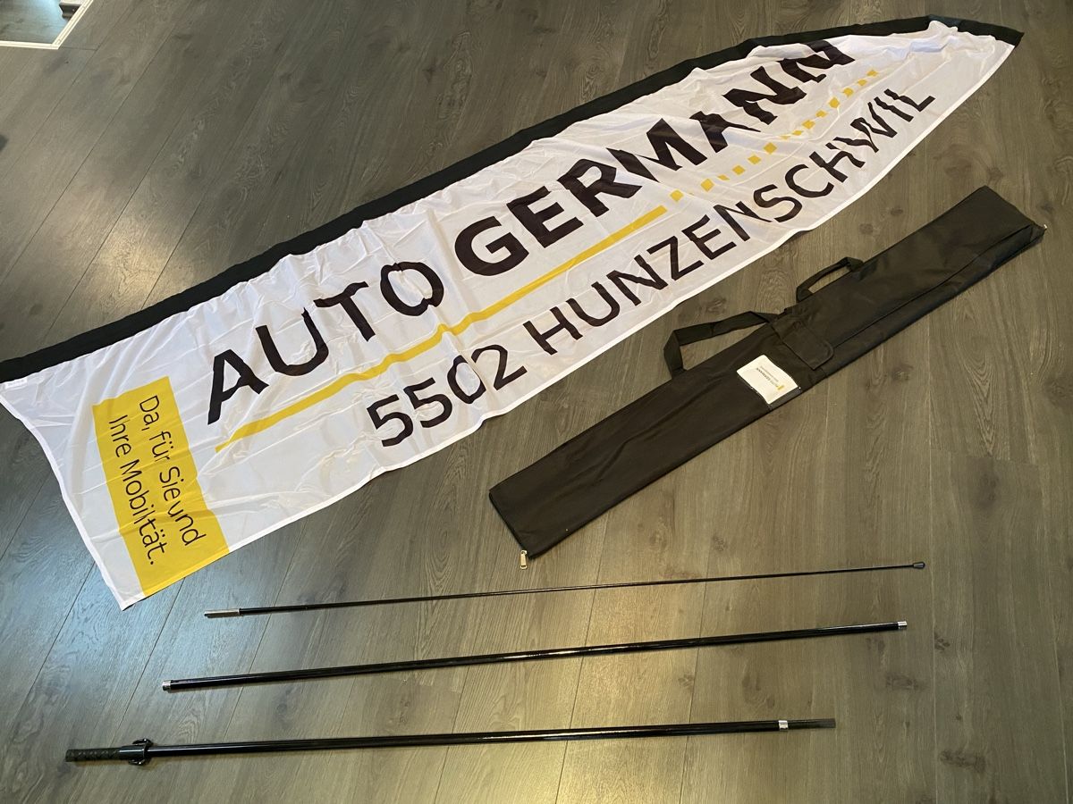 Bandiere: Neue Beachflag ca 3.20 hoch – Nuovo e nell'imballaggio originale da Hägglingen venduto da Karin0802