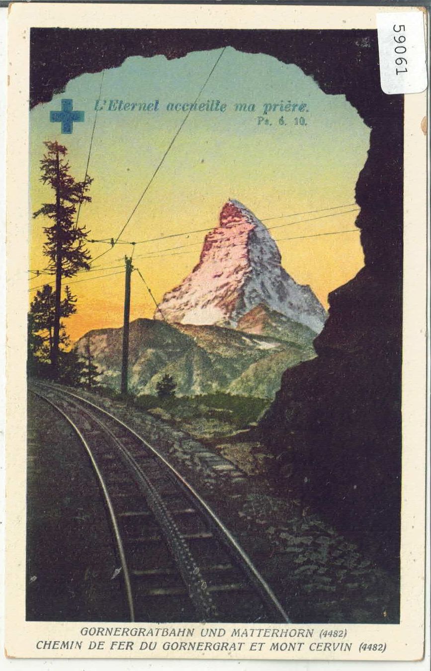 Ansichtskarten: Gornergratbahn und Matterhorn - Litho – Gebraucht aus Ettingen von Kartenplanet