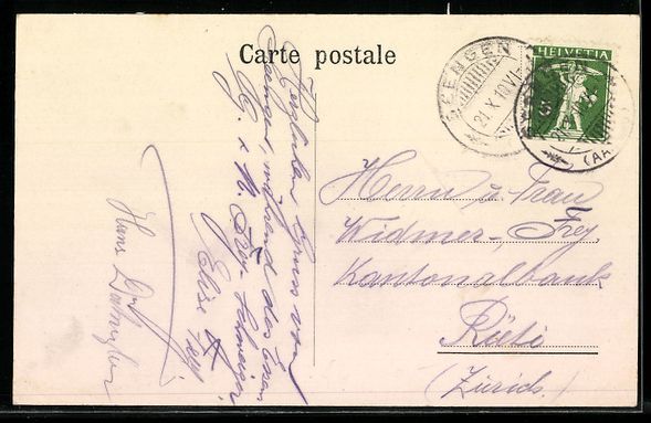 Cartoline postali: AK Seengen, Dorf und See mit Kirche – Usato da Berlin venduto da bartko-reher 1