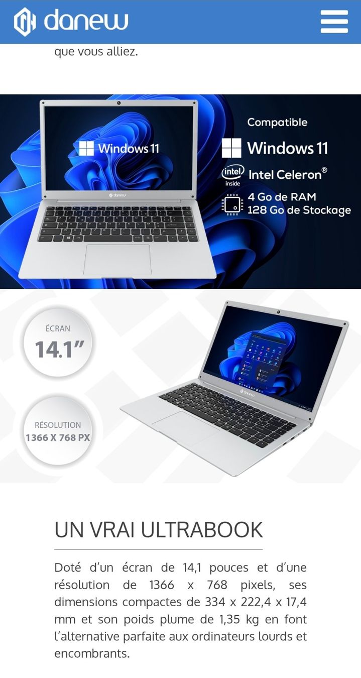 Notebook: Danew Ultrabook 14.1" Intel Celeron 4GB RAM 128GB SSD – Nuovo e nell'imballaggio originale da Perly venduto da Yoghibear
