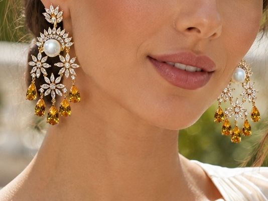 Orecchini pendenti & Orecchini a lobo: Boucles d'oreilles Jaune Romantique – Nuovo e nell'imballaggio originale da St-Maurice venduto da Sandrinette123 4