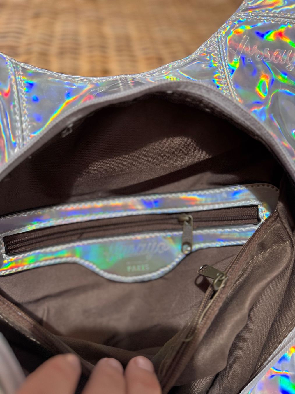 Zaini: Silber Holographischer Rucksack - auffällig – Usato da Eichberg venduto da OanaB 5