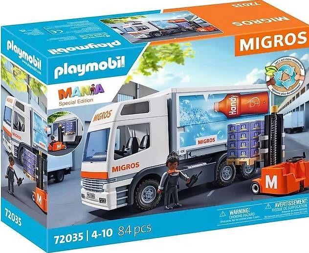 Playmobil Giocattoli: Playmobil Migros Lastwagen OVP – Nuovo e nell'imballaggio originale da Näfels venduto da Samsom