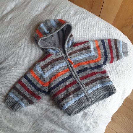 🐸 BABY KAPUZENJACKE 68 STRICKJACKE JACKE MIT FLEECE FUTTER