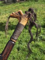 INDONESISCHES MADAU 19.JHT KRIEGSWAFFE MIT MENSCHENHAAR.