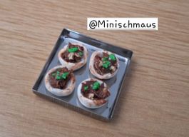 Handmade gefüllte Champignons Backblech. Auch für Maileg