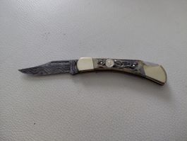 Damast Maac Hirschhornimitat Taschenmesser  Top Zustand!