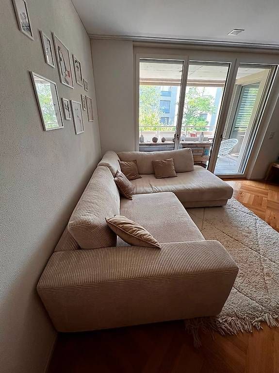 Divani: Cord Ecksofa beige mit Zierkissen – Nuovo (secondo la descrizione) da Zürich venduto da milinda 2