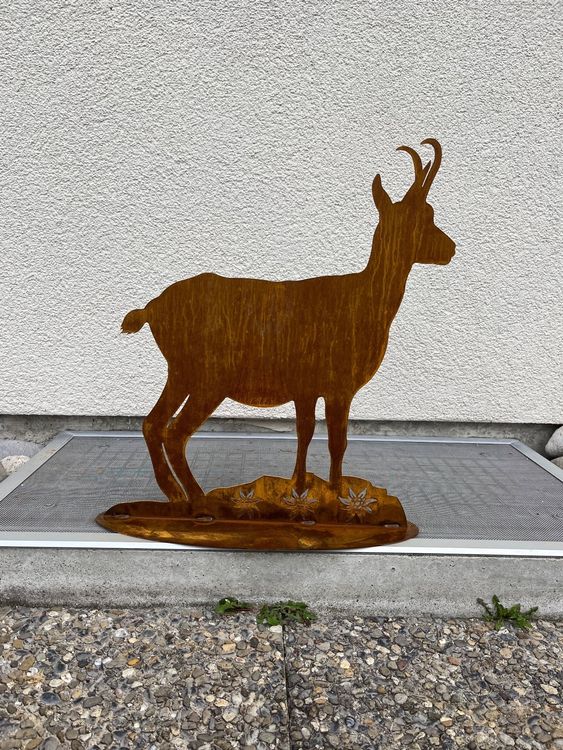Edelrost Gemse, Gäms, Rostdeko, Gartendeko, Rosttier, (Neu (gemäss ...