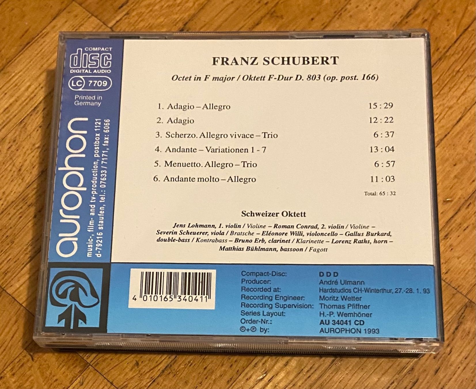 CD: Franz Schubert CD Schweizer Oktett – Usato da Luzern venduto da lyc_fmg7 1