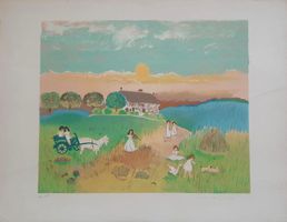 Annie DELIBEIRO - Signée - VIE à LA FERME - Litho sur Arches