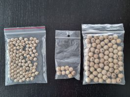 Holzperlen, Basteln, Naturmaterial, DIY, 3 verschiedene Gr.