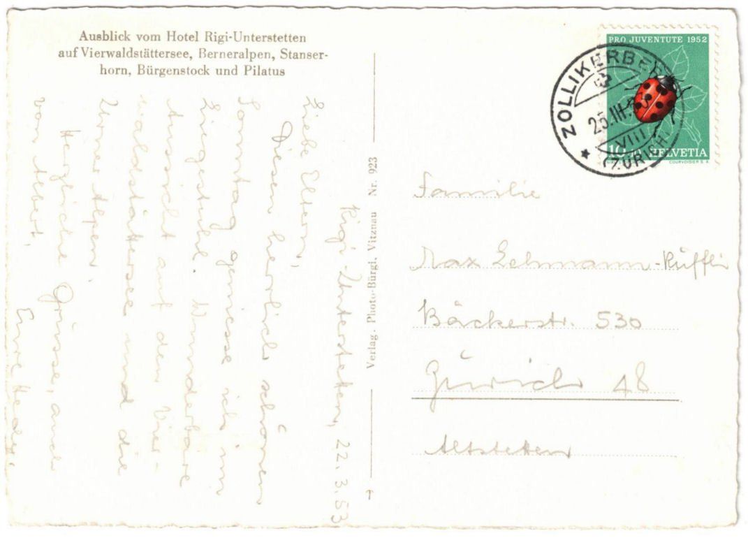 Cartoline postali: Rigi - Luftseilbahn Freibergen-Unterstetten – Usato da Binningen venduto da Mountainrider 1