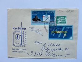 Weltraum echt gelaufener Brief 10.Jahrestag Sojus 31 OU Jähn