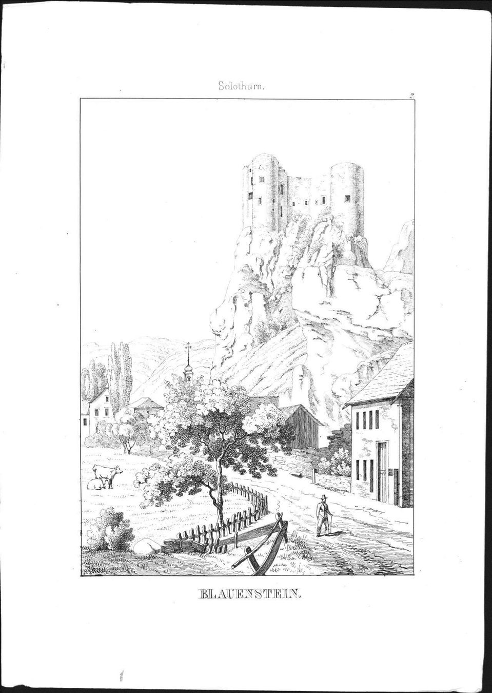 Stiche: Blauenstein  von Wagner 1840 – Gebraucht aus Rafz von Helvet32