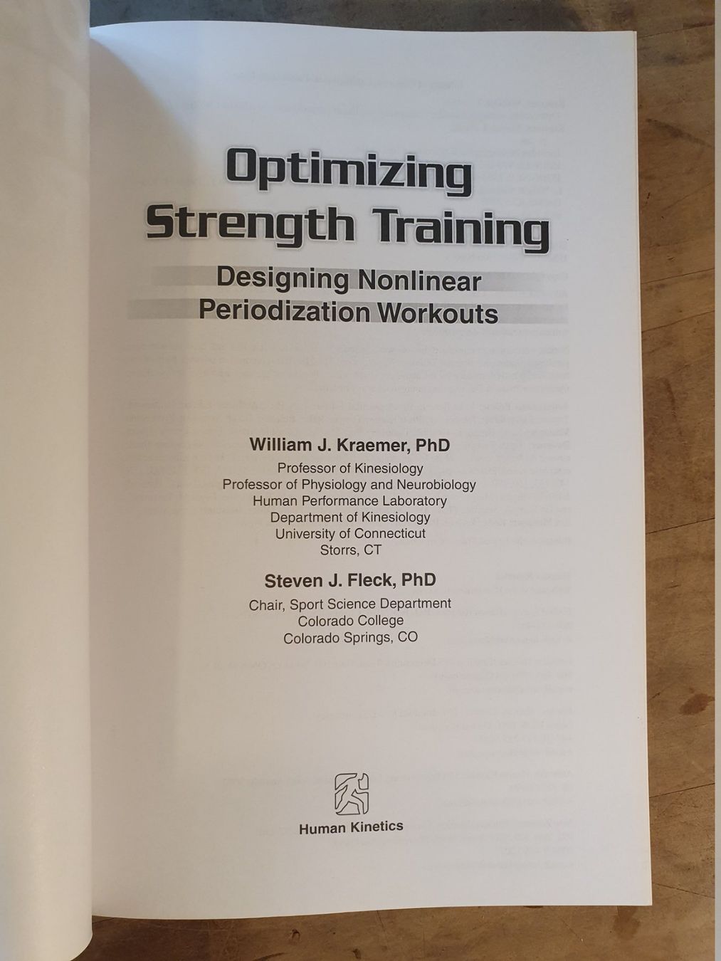 Libri: Optimizing Strength Traninig Willian J. Kraener Steven J. Fl – Usato da Zürich venduto da loosebone 1