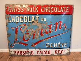 Chocolat du Léman Genève Emailschild original plaque ab 1.-