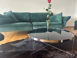 Runder Glastisch schwarz D: 82 cm