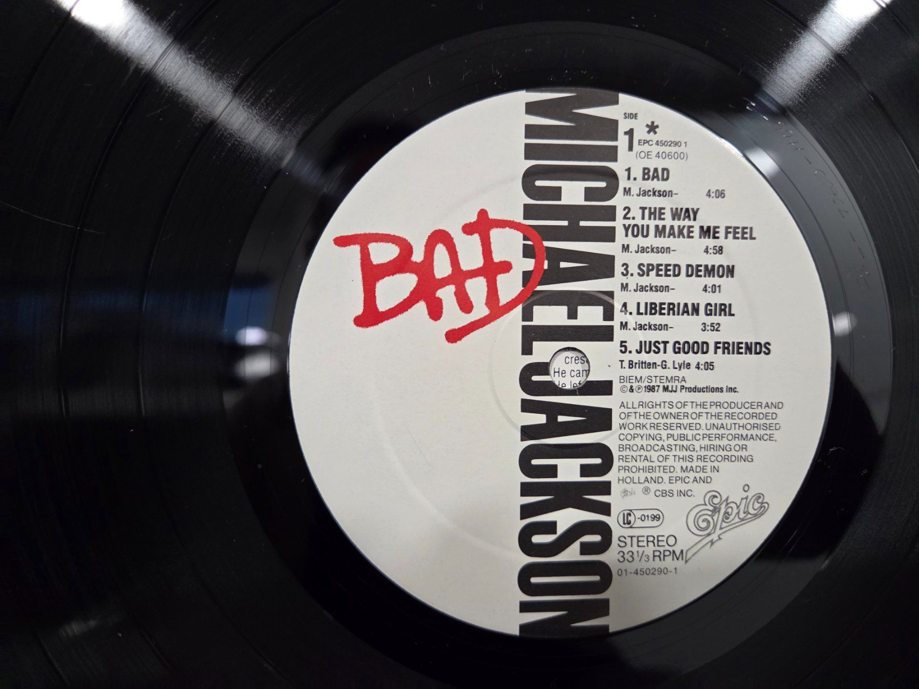 Schallplatten: Michael Jackson Bad LP Topzustand – Gebraucht aus Stetten SH von ExtremMIB 6