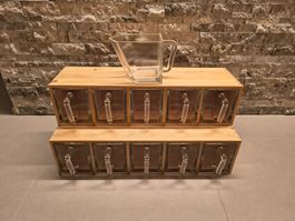 Küchenregal Holz mit 11 Glaseinsätzen guter Zustand
