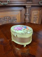 Vintage Schmuckdose mit Fragonard Motiv und Spiegel